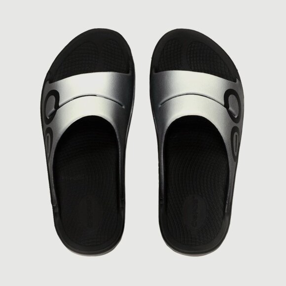 OOFOS OOahh Sport Gray White Men's 14 Recovery Shoes